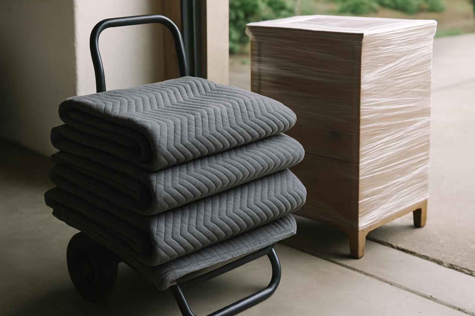 DSR Moving Corporation - moving truck and wrapped furniture in Cary